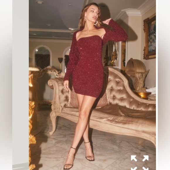 💃🏽🆕 NWT ASTR the Label TAMARA SHRUG AND MINI SWEATER DRESS - Wine - Size M - Picture 3 of 13